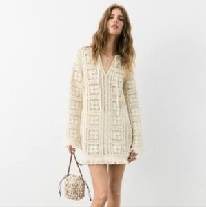 h&m crochet dress sz m
